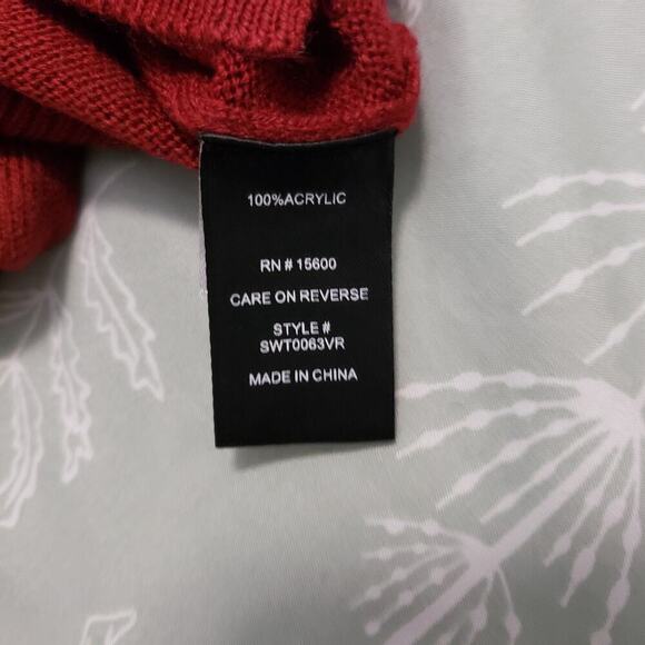 Violet & Roses Cable knit Red V Neck Sweater Stitch Fix Preppy Career wear - Picture 8 of 10